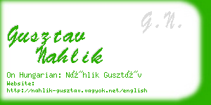 gusztav nahlik business card